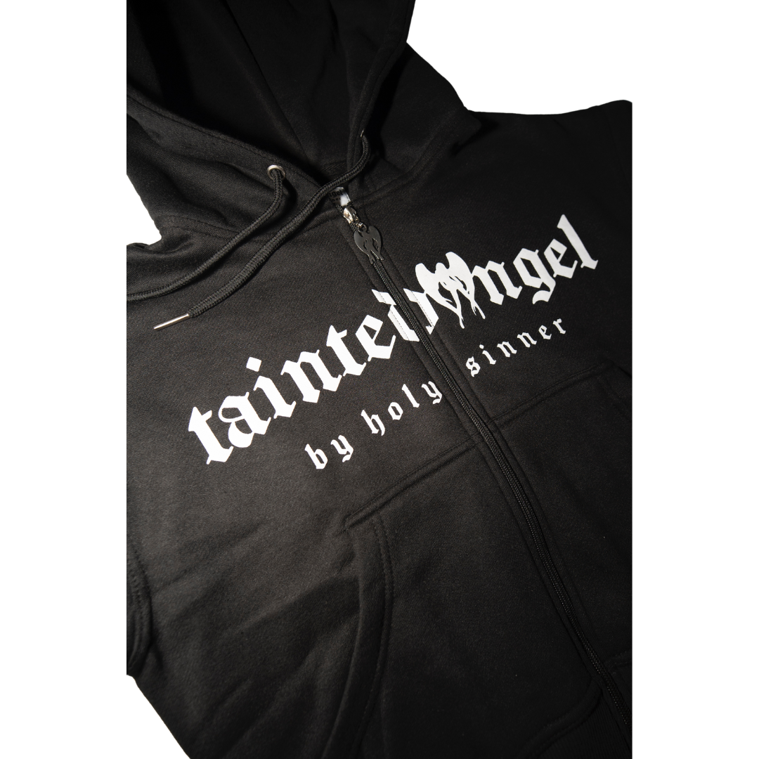 Logo Zip-Up Cropped Hoodie