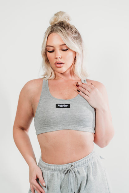 Soft Terry Grey Sports Bra